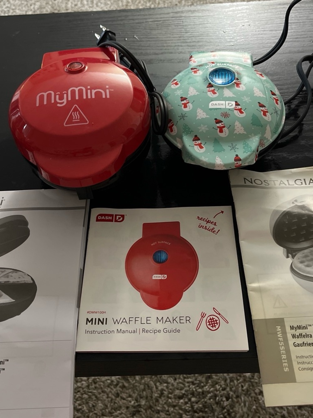 Dash MyMini Mini Waffle (mint) and quesadilla Makers (red) - Both Never Used